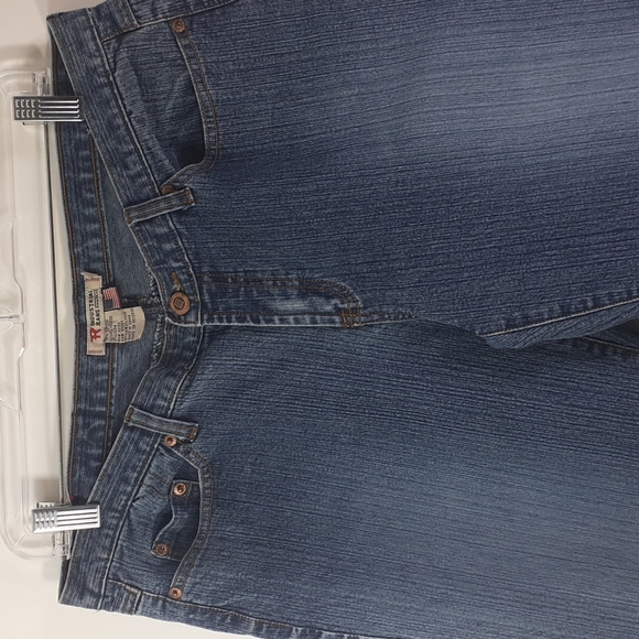 R Industrial Jeans Rampage Blue Denim Capris Size 13 Style 2KL3066 Split Cuffs - Picture 7 of 16